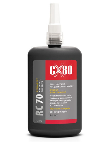 RC70 KLEJ ANAEROBOWY 250ML ZIELONY Klej trwały do śrub CX80 60121 | CX80 Kleje Anaerobowe – Do Gwintów i Łożysk | Eshop Dopak
