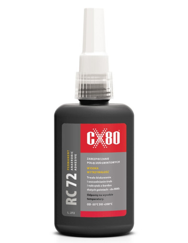 RC72 KLEJ ANAEROBOWY 250ML CZERWONY Klej do zabezpieczania metalowych połączeń gwintowych CX80 60257 | CX80 Kleje Anaerobowe – D