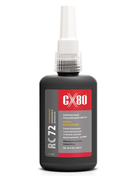 RC72 KLEJ ANAEROBOWY 250ML CZERWONY Klej do zabezpieczania metalowych połączeń gwintowych CX80 60257 | CX80 Kleje Anaerobowe – D