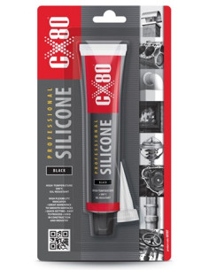 SILIKON CZARNY PROFESSIONAL 80ml BLISTER + APLIKATOR CX80 60107 | CX80 Silikony – Silikony Uszczelniające | Eshop Dopak