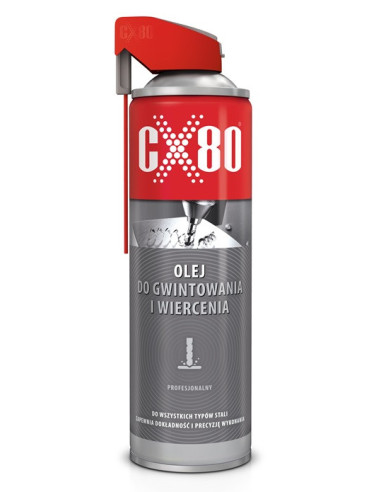 OLEJ DO GWINTOWANIA I NAWIERCANIA 500ML DUOSPRAY -Do skrawania metali żelaznych i nieżelaznych CX80 60282 | CX80 Środki Czyszczą