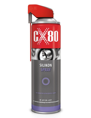 SILIKON SPRAY 500ML NSFH1  DUO SPRAY Bezbarwny smar do tworzyw sztucznych i gumy CX80 60237 | CX80 Środki z Certyfikatem NSF/FDA