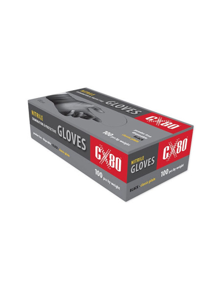 RĘKAWICZKI NITRYLOWE  BEZPUDROWE CZARNE CX80 L 100 SZT CX80 48503 | CX80 Rękawiczki Nitrylowe i Ochrona Rąk | Eshop Dopak