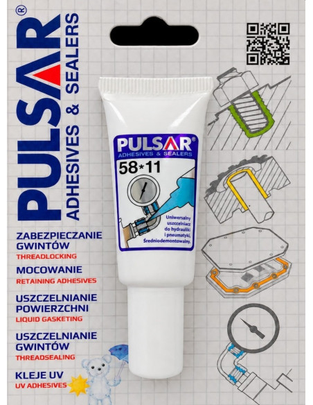 Pulsar 58-11 Klej uszczelniacz do gwintów 50ml, KO5811050 | Chemia techniczna | Eshop Dopak