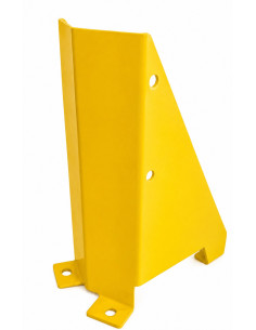 Odbojnik, osłona nogi słupa regału magazynowego, 190mm x 220mm, wys.390mm, gr.blachy 4mm, otwory montażowe 14mm ( kolor żółty) |
