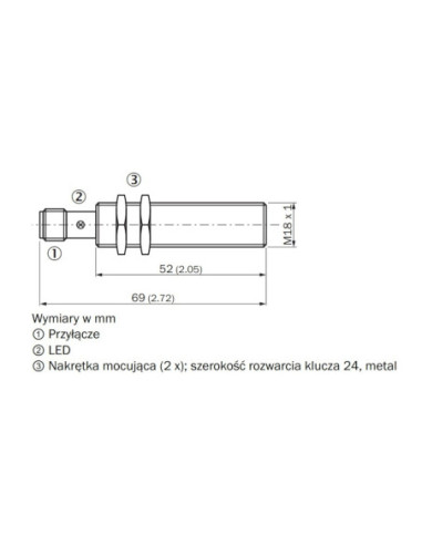 Indukcyjny czujnik zbliżeniowy IME IME18-08BPSZC0S 1040966