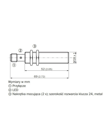 Indukcyjny czujnik zbliżeniowy IME IME18-08BPSZC0S 1040966