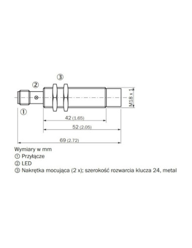 Indukcyjny czujnik zbliżeniowy IME IME18-12NPPZC0S 1044127
