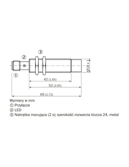 Indukcyjny czujnik zbliżeniowy IME IME18-12NPPZC0S 1044127