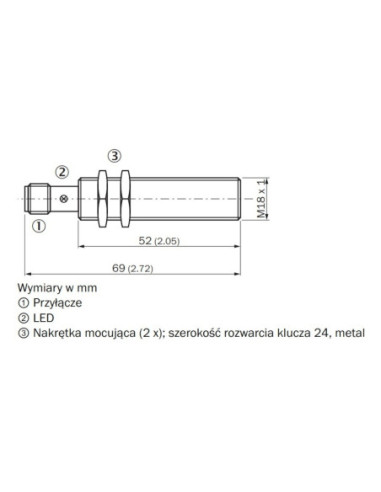 Indukcyjny czujnik zbliżeniowy IME IME18-08BPPZC0S 1056708
