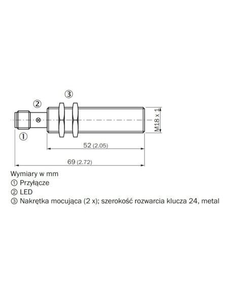 Indukcyjny czujnik zbliżeniowy IME IME18-08BPPZC0S 1056708