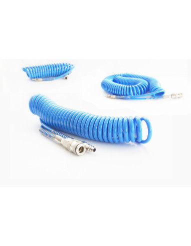 Wąż spiralny pneumatyczny 10x6,5mm z szybkozłączami DN7,2 długość 5 m 10X6,5-5-KPL