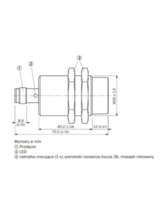Indukcyjny czujnik zbliżeniowy IMX IMX30-50NPSZC0S 1107443