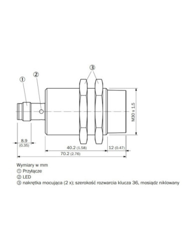 Indukcyjny czujnik zbliżeniowy IMX IMX30-50NPSZC0S 1107443