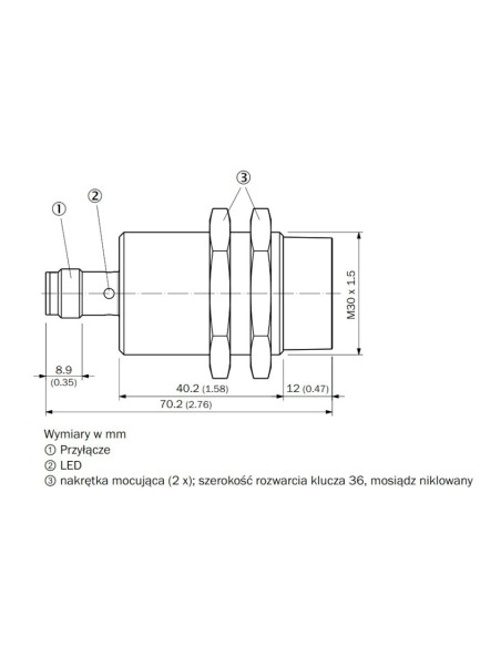 Indukcyjny czujnik zbliżeniowy IMX IMX30-50NPSZC0S 1107443