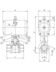 Zawór kulowy TOTAL 3/4" z napędem pneumatycznym podwójnego działania, mosiądz niklowany | Hydraulika | Eshop Dopak | Wszystko dl 2