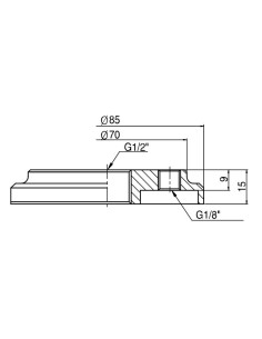 Mocowanie ssawki G1/2"wew fil do ssawek VB i VF75, VFC90,100 12F 75 2