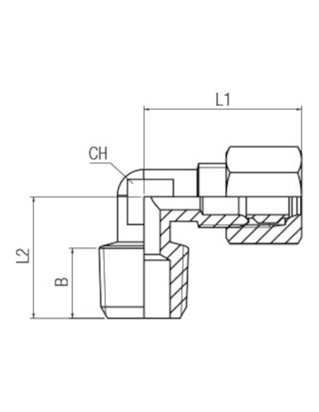 Złączka skręcana kątowa do rur miedzianych 10 mm R 1/2 GZ, mosiądz niklowany 13280NO 10-1/2