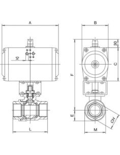 Zawór kulowy nierdzewny SUN WP 1/2" ww z napędem pneumatycznym podwójnego działania | Hydraulika | Eshop Dopak | Wszystko dla Pr 2