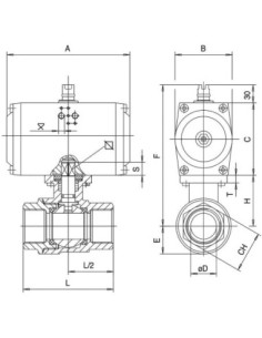 Zawór kulowy nierdzewny VEGA 1/2" z napędem pneumatycznym podwójnego działania | Hydraulika | Eshop Dopak | Wszystko dla Przemys 2