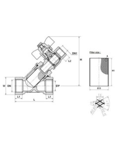 Filtr siatkowy mosieżny Y 1/2" PN16 siatka nierdzewna oczko 0,85mm PZH ze spustem 211004 2