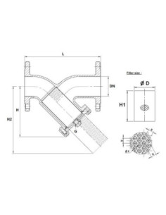 Filtr siatkowy typu Y ze stali nierdzewnej CF8M 24 0, RF, PN16, DN80 240080 2