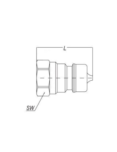 Króciec szybkozłącza hydraulicznego ISO A obustronnie odcinający GW3/8, stal ocynk, VITON 242.52 OC V