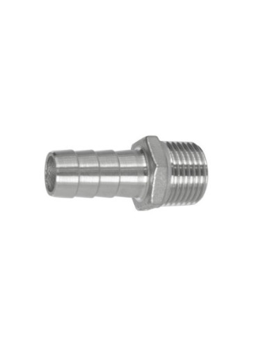 Króciec gwintowany nierdzewny choinka do węża fi 1/2 cala, R 1/2 GZ , stal 316 3040 13-1/2 ES