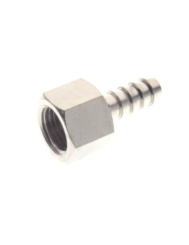 Króciec gwintowany choinka do węża fi 6 mm G 1/4 GW, mosiądz niklowany 3050 6-1/4