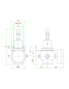 Reduktor ciśnienia G 1w 0,3-3 bar, oringi EPDM 310R2-1 0,3-3 L EP 2