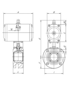Zawór kulowy kołnierzowy MOON DN50 A105/PTFE z napędem pneumatycznym podwójnego działania | Hydraulika | Eshop Dopak | Wszystko  2