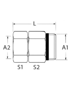 Złącze obrotowe do wody GZ1/2"-GZ1/2", stal nierdzewna, FKM 512CS 2