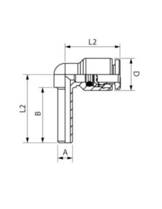Łącznik wtykowy kątowy, wtyk 8mm, do węża 8mm, technopolimer 54140 8 2
