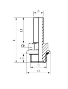Adapter gwintowany do złączki wtykowej G 1/4 GZ do węża fi 6 mm, technopolimer, EPDM 54600 6-1/4 2