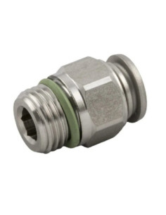 Złączka pneumatyczna wtykowa prosta do węża fi 14 mm, G 1/2 GZ, stal nierdzewna 316L 60020 14-1/2
