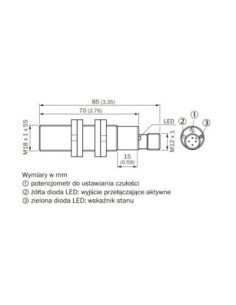Pojemnościowy czujnik zbliżeniowy CMB CMB18-08BPPEC0SA00 SICK 6080638 | Eshop Dopak 2