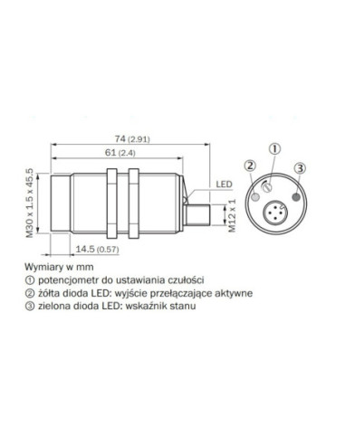 Pojemnościowy czujnik zbliżeniowy CMB CMB30-25NPPEC0SA00 SICK 6080644 | Eshop Dopak
