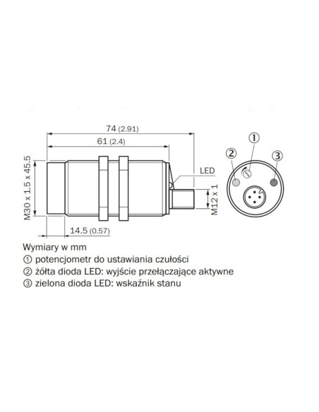 Pojemnościowy czujnik zbliżeniowy CMB CMB30-25NPPEC0SA00 SICK 6080644 | Eshop Dopak
