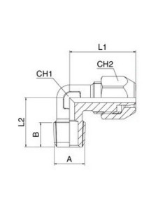 Złączka skręcana kątowa do węża fi 8x6 mm R 1/8 GZ, stal nierdzewna 316L 61100 8/6-1/8 2