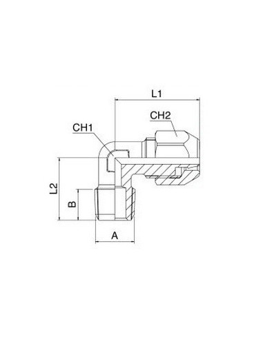 Złączka skręcana kątowa do węża fi 8x6 mm R 1/8 GZ, stal nierdzewna 316L 61100 8/6-1/8