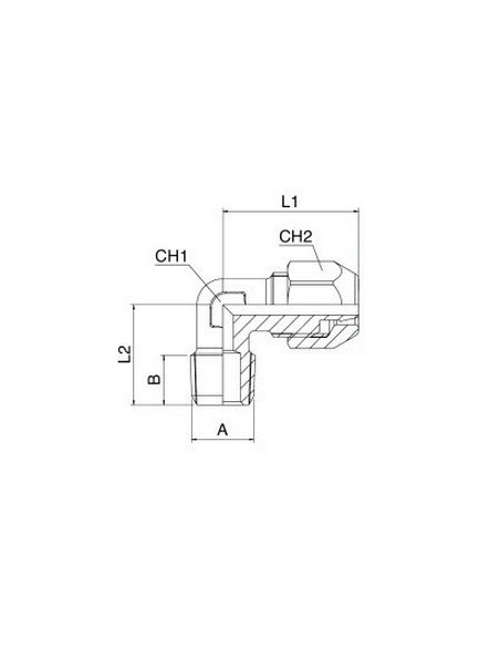 Złączka skręcana kątowa do węża fi 8x6 mm R 1/8 GZ, stal nierdzewna 316L 61100 8/6-1/8