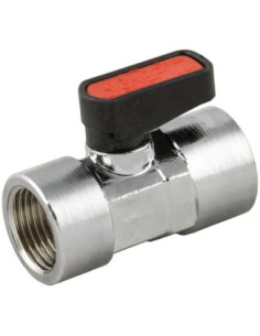 Zawór kulowy Ghilux mini G 1/4 GW, PN20 gwintowany, mosiądz niklowany, FKM 6405 1/4-1/4 FKM