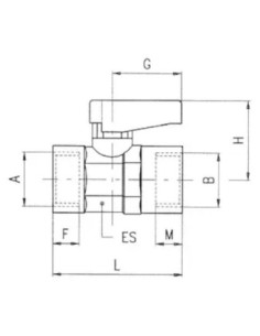 Zawór kulowy Ghilux mini G 3/4 GW, PN20 gwintowany, mosiądz niklowany, FKM 6405 3/4-3/4 FKM 2