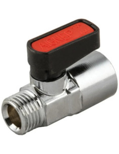 Zawór kulowy Ghilux mini G 1/4 GZ - G 1/8 GW, PN20 gwintowany, mosiądz niklowany, FKM 6415 1/4-1/8 FKM
