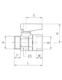 Zawór kulowy Ghilux mini G 1/8 GZ - G 1/8 GW, PN20 gwintowany, mosiądz niklowany, FKM 6415 1/8-1/8 FKM 2