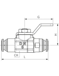 Zawór kulowy Ghinox pod wąż 8mm DN 5,5 PN40 Aisi 316L 66560 8 2