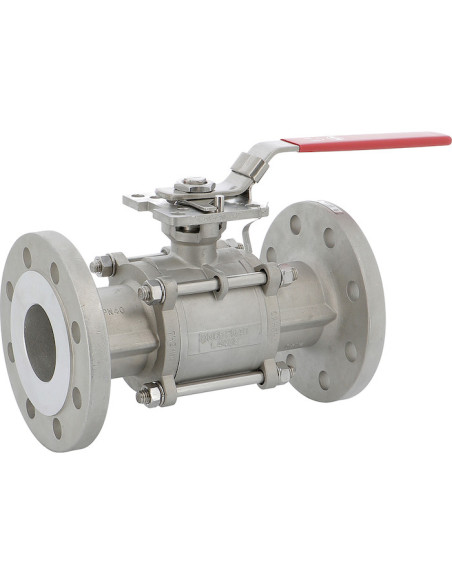 Zawór kulowy nierdzewny kołnierzowy 3-częściowy 711 PN40 DN20 316 ISO 5211 711020