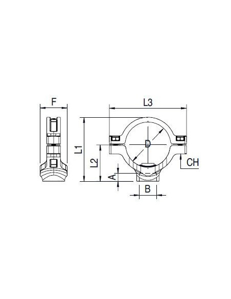Złączka klamrowa fi 110, odejście z gwintem wewnętrznym, G 2 GW, Infinity, aluminium 90247 110-2