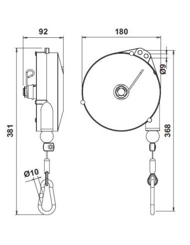 Balanser 2-4 kg L2500mm z funkcją "stop" 9346