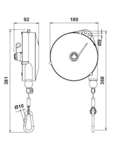 Balanser 10-14 kg L2500mm z funkcją "stop" 9350
